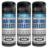 3X Paint Factory Hammered Black Spray Paint 400ml Spray Paint